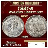 1941-s Walking Liberty Half Dollar 50c ms66 SEGS