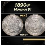 1890-p Morgan Dollar $1 Grades ms62+