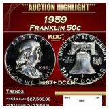 1959 Proof Franklin Half Dollar 50c pr67+ DCAM SEG