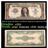1923 $1 large size Silver Certificate Grades vf+ S