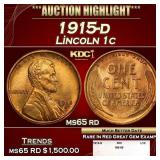 1915-d Lincoln Cent 1c ms65 rd SEGS