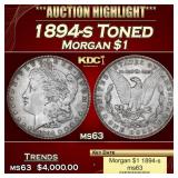 1894-s Morgan Dollar Toned $1 ms63 USCG