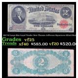 1917 $2 Large Size Legal Tender Note Thomas Jeffer