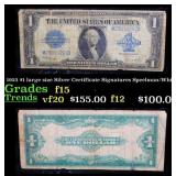 1923 $1 large size Silver Certificate Grades f+ Si