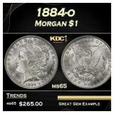 1884-o Morgan Dollar $1 Grades ms65