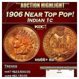 1906 Indian Cent Near Top Pop! 1c ms66+ rd SEGS