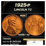 1925-p Lincoln Cent 1c ms66+ rd SEGS