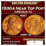 1930-s Lincoln Cent Near Top Pop! 1c ms66+ rd SEGS