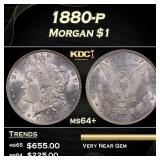 1880-p Morgan Dollar $1 Grades ms64+