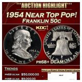 1954 Proof Franklin Half Dollar Near Top Pop! 50c