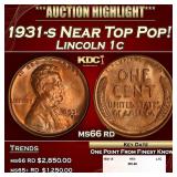 1931-s Lincoln Cent Near Top Pop! 1c ms66 rd SEGS