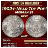 1902-p Morgan Dollar Near Top Pop! $1 ms67 SEGS