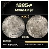 1885-p Morgan Dollar $1 Grades ms65