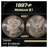 1897-p Morgan Dollar $1 Grades ms65+