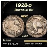 1928-d Buffalo Nickel 5c Grades ms65