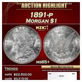 1891-p Morgan Dollar $1 ms65+ SEGS