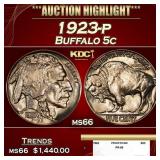 1923-p Buffalo Nickel 5c ms66 SEGS