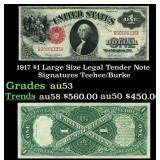 1917 Teehee/Burke $1 Large Size Legal Tender Note