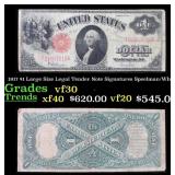 1917 $1 Large Size Legal Tender Note Grades vf++ S
