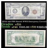 1934A $20 FRN Hawaii WWII Emergency Currency Grade