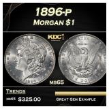 1896-p Morgan Dollar $1 Grades ms65