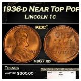 1936-d Lincoln Cent Near Top Pop 1c ms67 rd SEGS