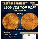 1909 VDB Lincoln Cent TOP POP! 1c ms68 rd SEGS