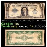 1923 $1 large size Silver Certificate Grades f+ Si