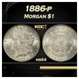 1886-p Morgan Dollar $1 Grades ms64