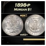 1898-p Morgan Dollar $1 Grades ms62+