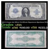 1923 $1 large size Silver Certificate Grades vf+ S