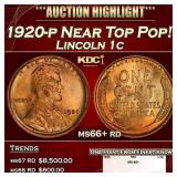 1920-p Lincoln Cent Near Top Pop! 1c ms66+ rd SEGS