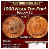 1900 Indian Cent Near Top Pop! 1c ms66+ rd SEGS