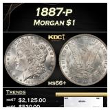 1887-p Morgan Dollar $1 ms66+ SEGS