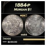1884-p Morgan Dollar $1 Grades ms64