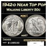 1942-d Walking Liberty Half Dollar Near Top Pop 50