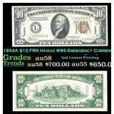 1934A $10 FRN Hawaii WWII Emergency Currency Grade