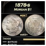 1878-s Morgan Dollar $1 Grades ms63+