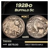 1928-d Buffalo Nickel 5c Grades ms65