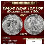 1946-d Walking Liberty Half Dollar Near Top Pop 50