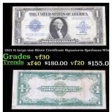 1923 $1 large size Silver Certificate Grades vf++