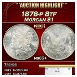1878-p 8tf Morgan Dollar $1 ms65+ SEGS