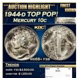 1944-d Mercury Dime TOP POP! 10c ms68+ fsb SEGS