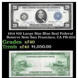 1914 FR-1011 $20 Large Size Blue Seal Federal Resr