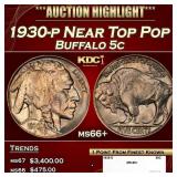 1930-p Buffalo Nickel Near Top Pop 5c ms66+ SEGS