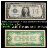 1928A $1 Blue Seal Silver Certificate "Funnyback"