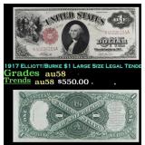 1917 $1 Large Size Legal Tender Note Grades Choice