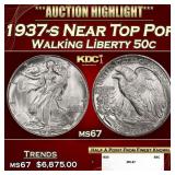 1937-s Walking Liberty Half Dollar Near Top Pop 50