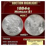 1884-s Morgan Dollar $1 ms62+ USCG