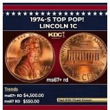 1974-s Lincoln Cent TOP POP! 1c ms67+ rd SEGS